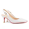 Women's 60mm Kitten Heel Slingback Red Bottom Pumps Patent Wedding Shoes