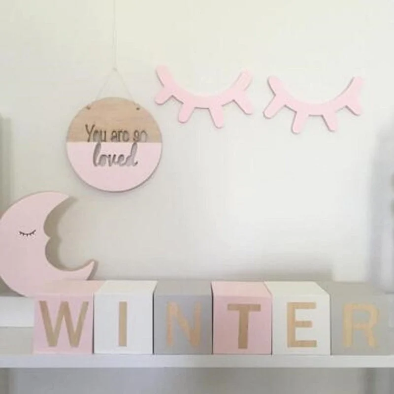 INS Nordic Wooden Positive Slogan Banner Garland You are so loved Wood Chip Kids Room Decoration Nursery Wall Hanging Ornaments