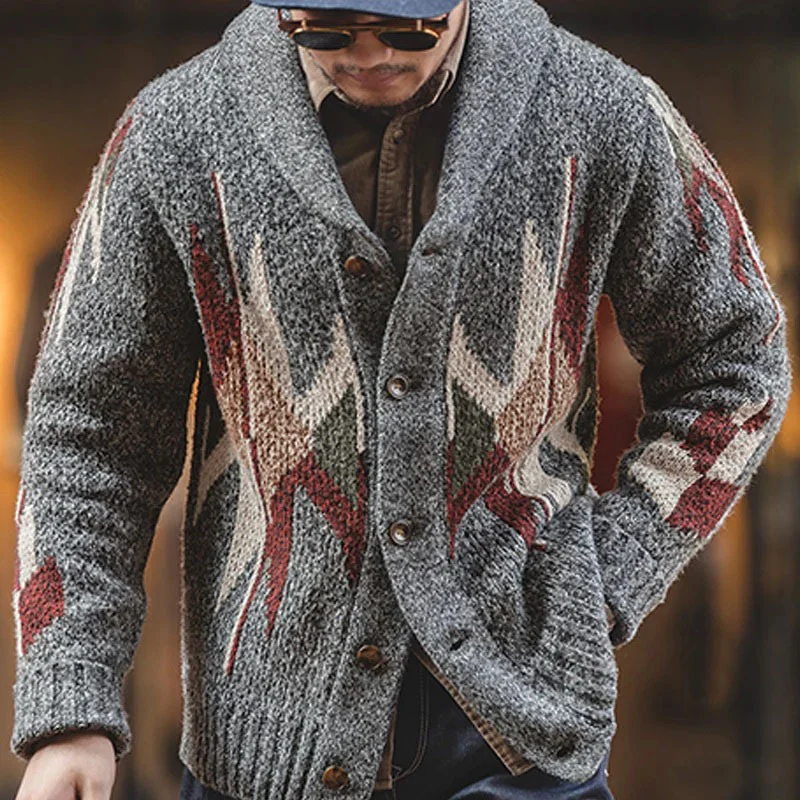 Men's Vintage Jacquard Knit Jacket
