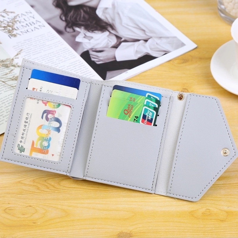 Women’s Solid Color Pu Leather Magnetic Buckle Wallets