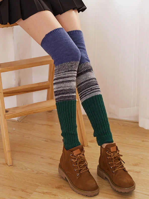 Casual Contrast Color Leg Warmers Leg Warmers Accessories