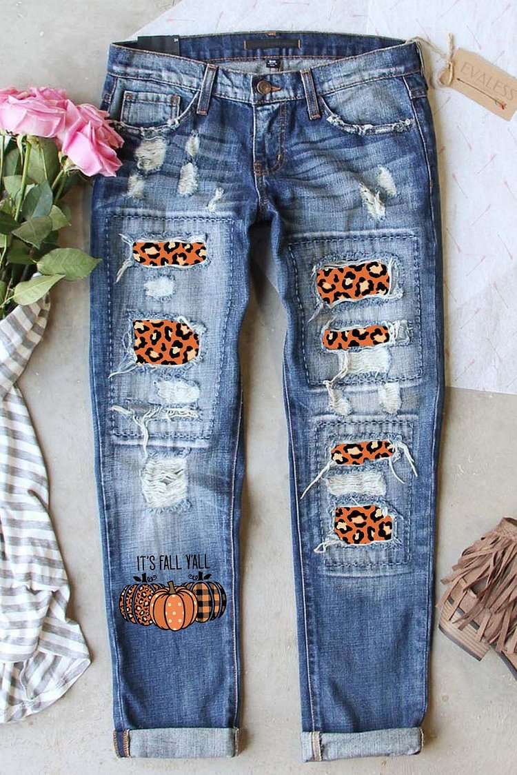 Pumpkin Ripped Jeans