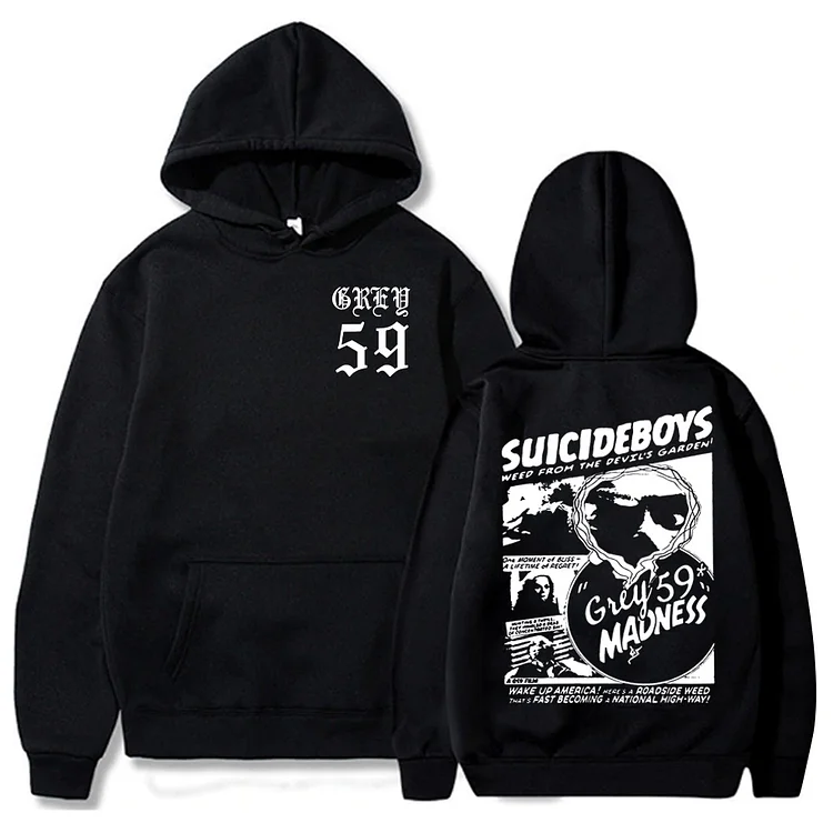 Suicideboys G59 Hoodie Suicideboys Letter Printed Pullover Streetwear at Hiphopee