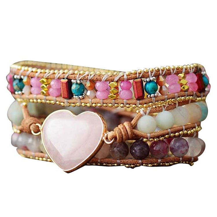 Chakra Orgone Romantic Pink Heart Bracelet