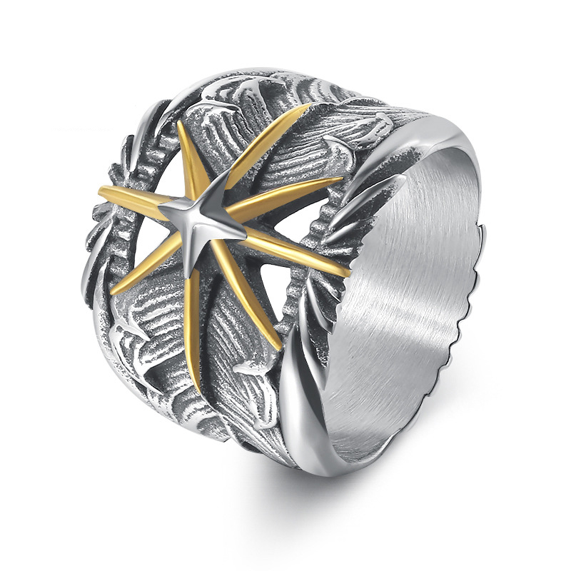 Viking Eight - Pointed Star Feather Ring | Wear the Hardcore Romance of Norse Mythology