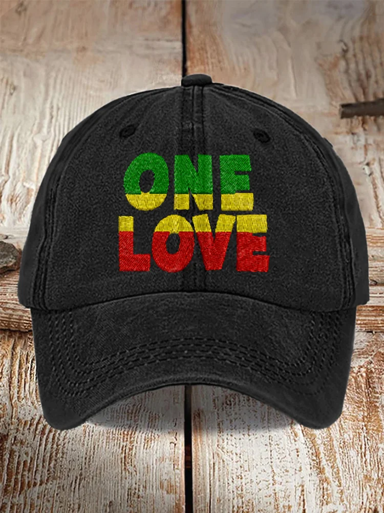 Reggae Lovers Embroidery Pattern Cap