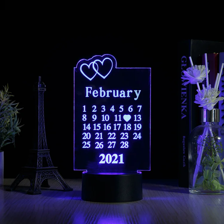 Personalized Night Light Custom Calendar Gifts for Her