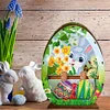 (US Local)3D Wooden Easter Egg Rabbit Special Shaped Diamond Painting Lamp Desk Decor Kits