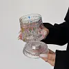 Luxury painted whiskey glass, premium liquor glass, household rotating tumbler glass beer glass