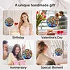 (18.5cm)DIY Acrylic Jigsaw Puzzle Window Hanging with Hanging Chain DIY Stained Glass Decoration Round Window Puzzle Decor for DIY Craft Project (Stained Glass Tree)