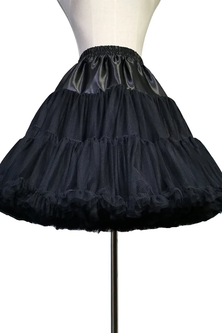 1950s Petticoat Black Party Mesh Puff Sleeve Boneless  Underskirt