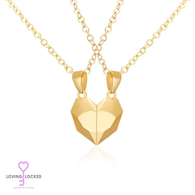 Lovinglocked Couples Magnetic Heart Pendants (2Pcs)