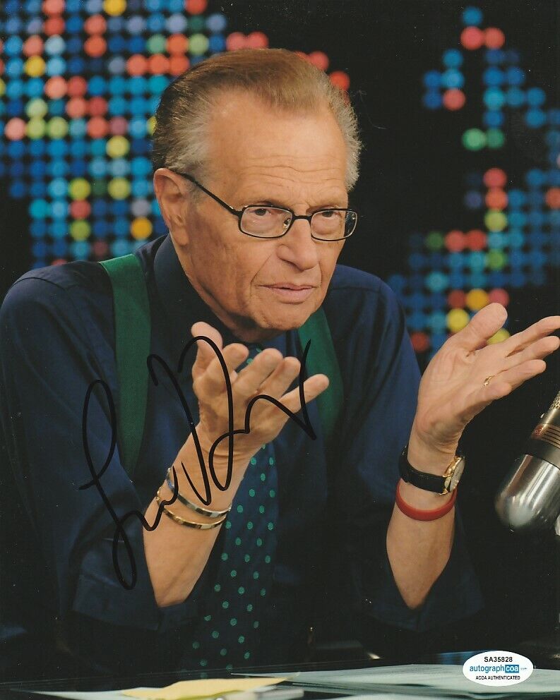 LEGENDARY TALK SHOW HOST LARRY KING SIGNED 8x10 Photo Poster painting #2 CNN LIVE ACOA COA