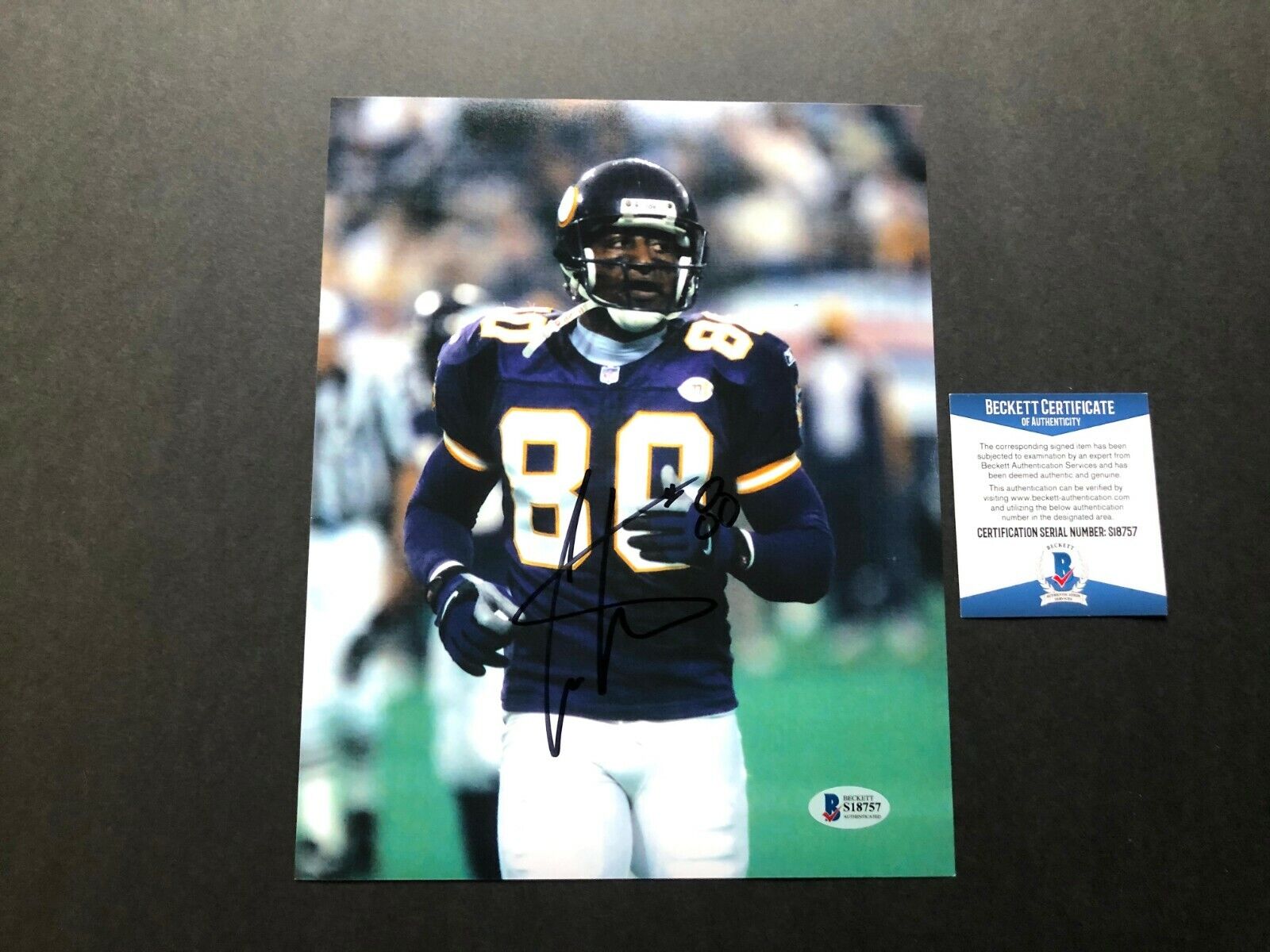 Cris Carter Hot! signed autographed Vikings Moss 8x10 Photo Poster painting Beckett BAS coa