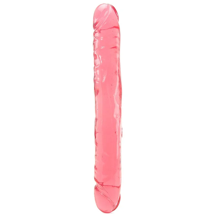 Pornhint Crystal Jellies Double Dong Dildo - 12 Inch Pink