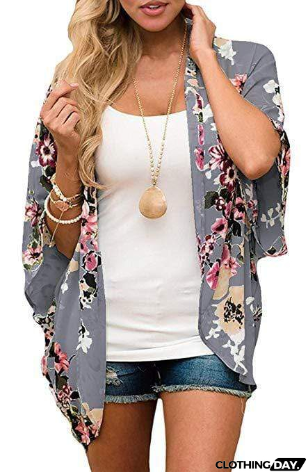 Bohemia Flower Print Summer Beach Women's Cardigan Loose Chiffon Coat