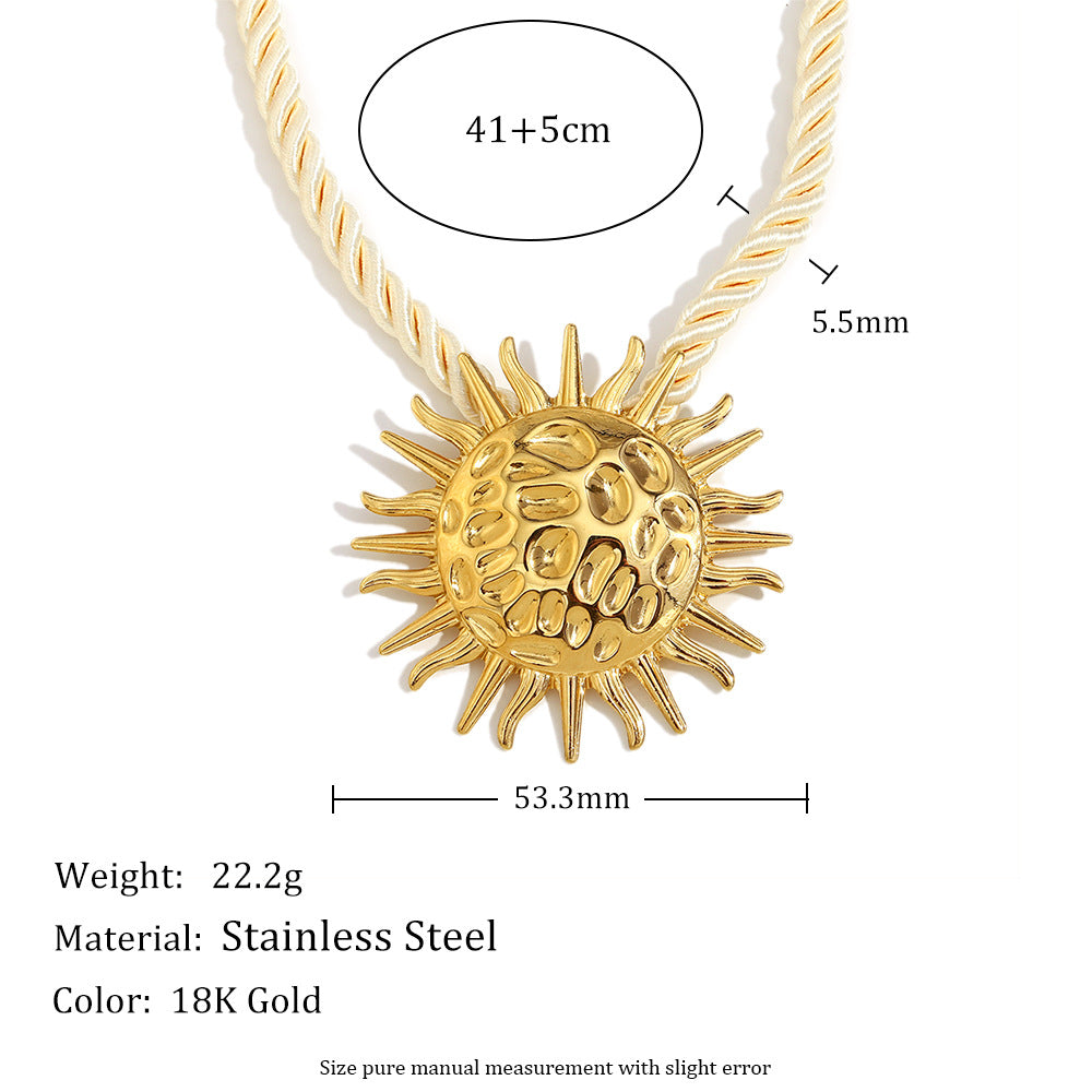 Small Exaggerated Design Stainless Steel 18K Gold Plated Coral Heart Seashell Ring Pendant Necklace