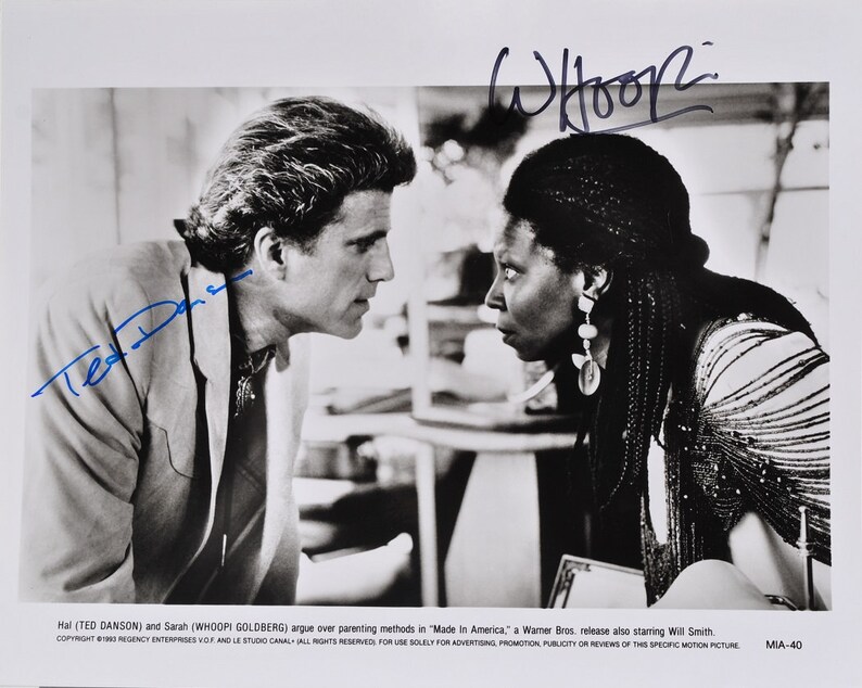 MADE IN AMERICA cast x2 Ted Danson & Whoopi Goldberg 8x10 signed Photo Poster painting wcoa