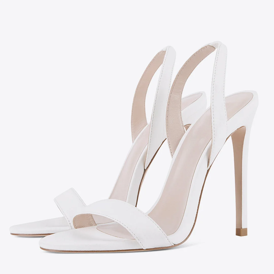 Classic Sandals White slingback Heels summer Heels For Women