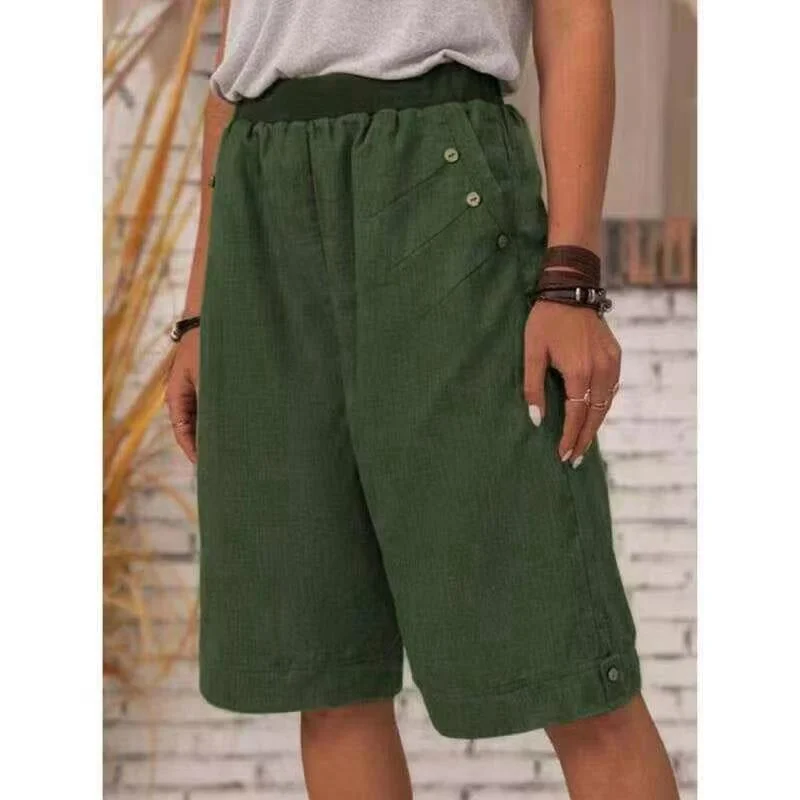 Women's Solid-colored Casual Shorts