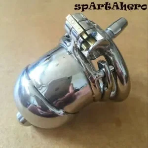 pornhint Pornhint Male Stainless Steel Chastity Cage With Anti-off Spiked Shackle Chastity Lock