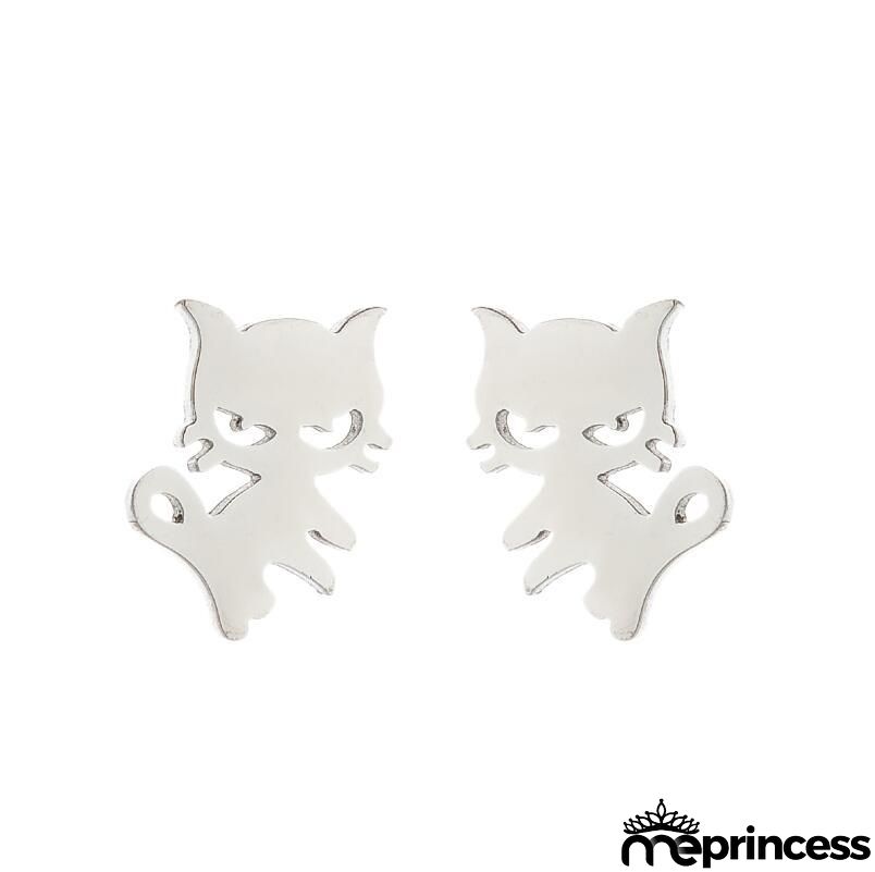 Women Fashion Hollow Eagle Owl Snake Dolphin Bee Giraffe Elephant Dog Cat Rabbit Fish Bird Penguim Stainless Steel Stud Earrings