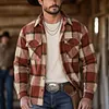 Men's Long Sleeve Plaid Flannel Shirt - Casual Button Down Western Cowboy Shirt Jacket with Chest Pockets by Inlyline