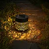 Solar Elegant Flower Wall Lights Waterproof Decorative Pathway Light 7-Color Changing Metal Projector Lamps for Backyards/Patio/Porch