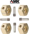 AMK 4pcs Brass Extended Wheel TRX4 Brass 6mm Wheel Hex Extended Adapter for RC Crawler TRX4 TRX-4 1/10 RC Hex Wheel Hubs Adapters (4pcs 6mm Wheel Hubs Adapters)