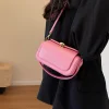 Mini sac à bandoulière carré de couleur unie pour femme