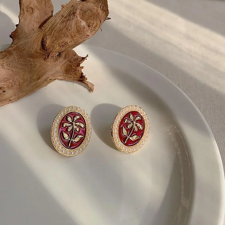 Button Pearl Earrings
