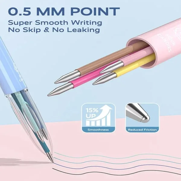 6 PCS Multicolor Pen, 4-in-1 18 Colors