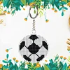 DIY Full Beads Football Printed Cross Stitch Embroidery Keychains Pendants