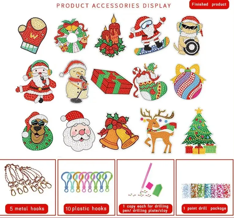 🎁Christmas DIY Diamond Painting Keychain🎄