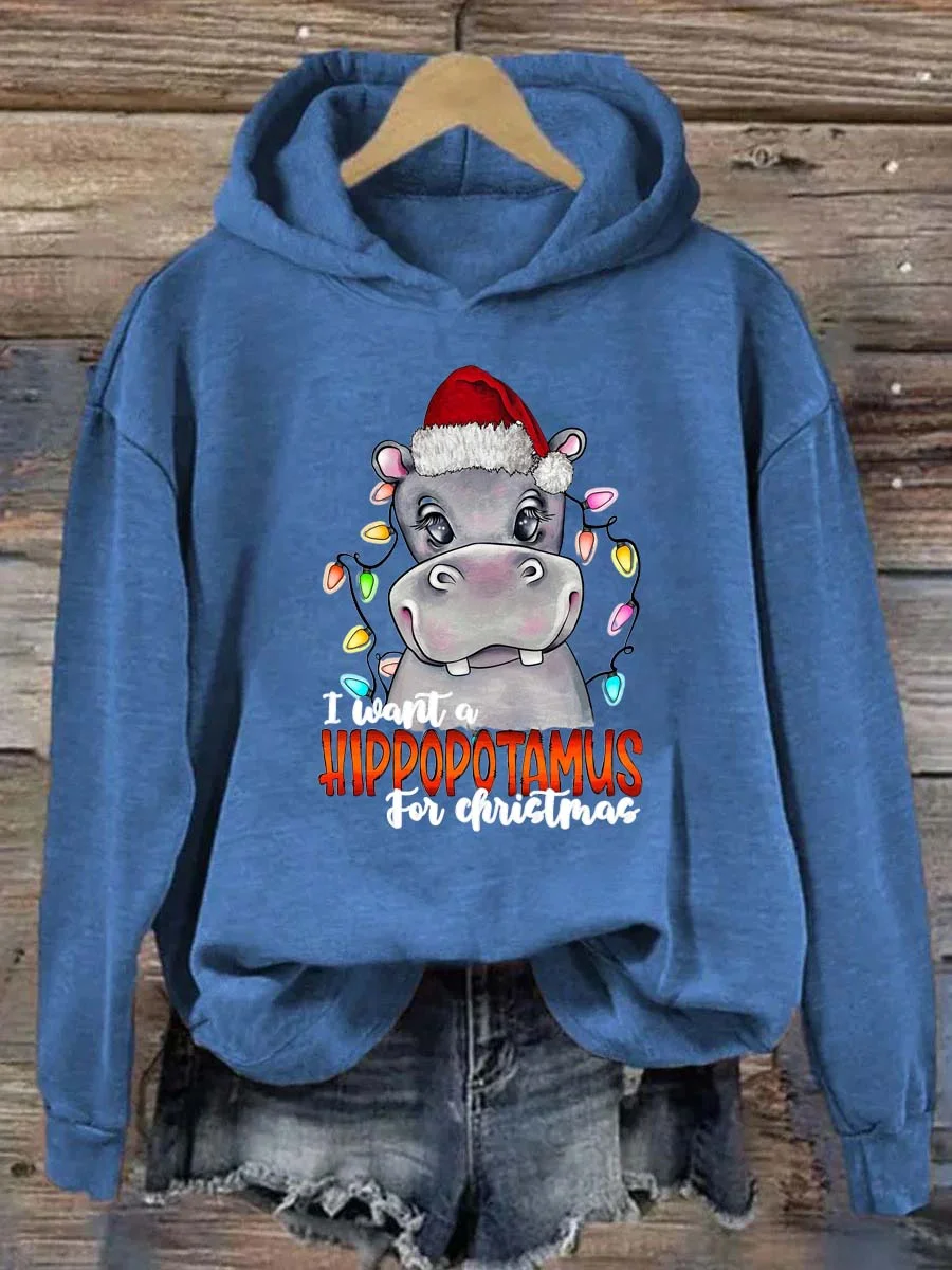 I Want A Hippopotamus For Christmas Hoodie