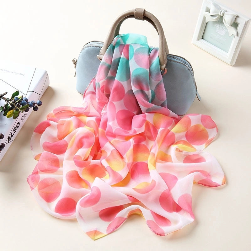 Sand Scarf Summer Small Scarf Dual-use Korean Style Small Scarf Classic Leopard Chiffon Scarf Women Thin Shawl