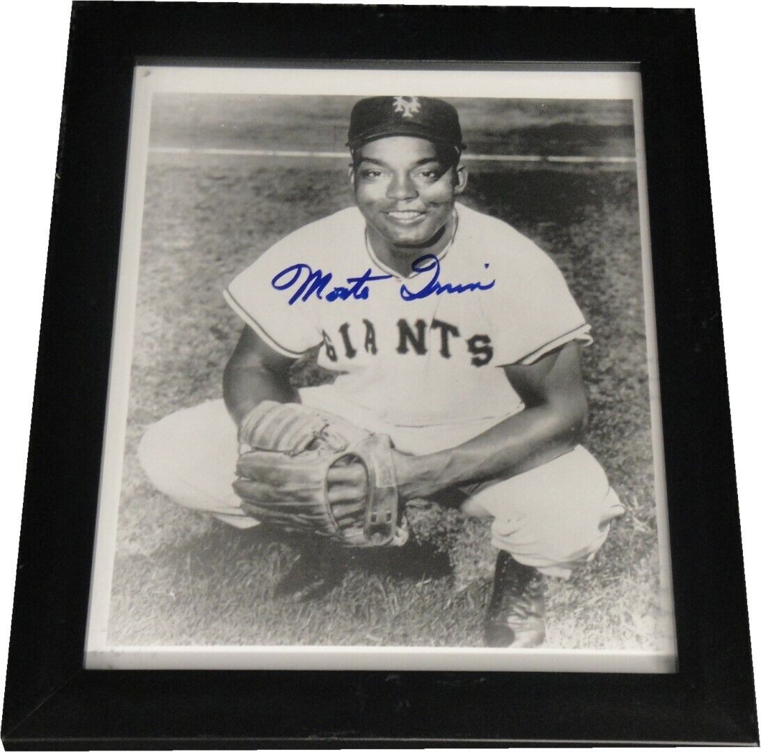 Monte Irvin Signed Autographed 8X10 Photo Poster painting in Basic Black Frame Giants Scratch