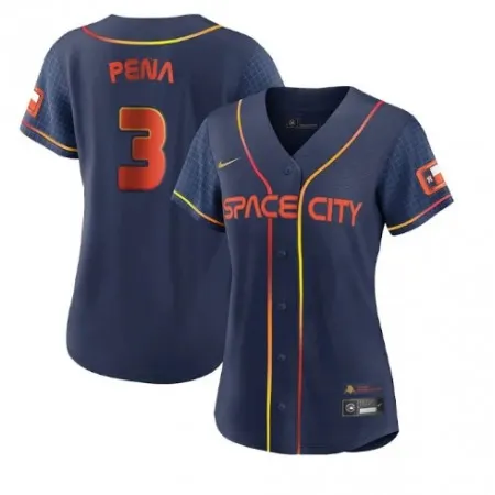 Women's Houston Astros #3 Jeremy Pena 2022 Navy City Connect Stitched Jersey(Run Small) AKXZ