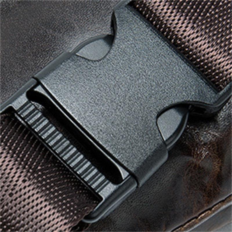 Men's Leather Fanny Bag Retro Casual Crossbody Bag
