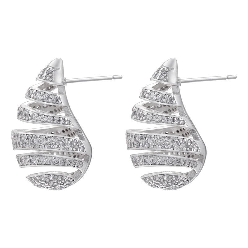 1 Pair Casual Elegant Minimalist Water Droplets Flower Plating Inlay Copper Artificial Pearls Zircon 18k Gold Plated Earrings Ear Studs