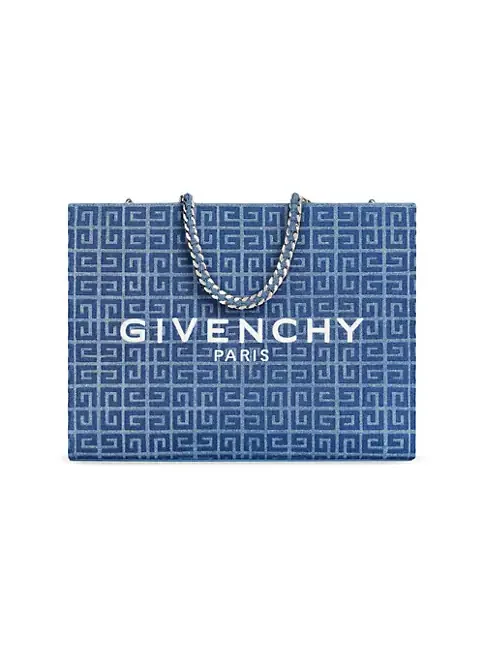 Givenchy Medium G Tote Shopping Bag In 4G Denim With Chain
