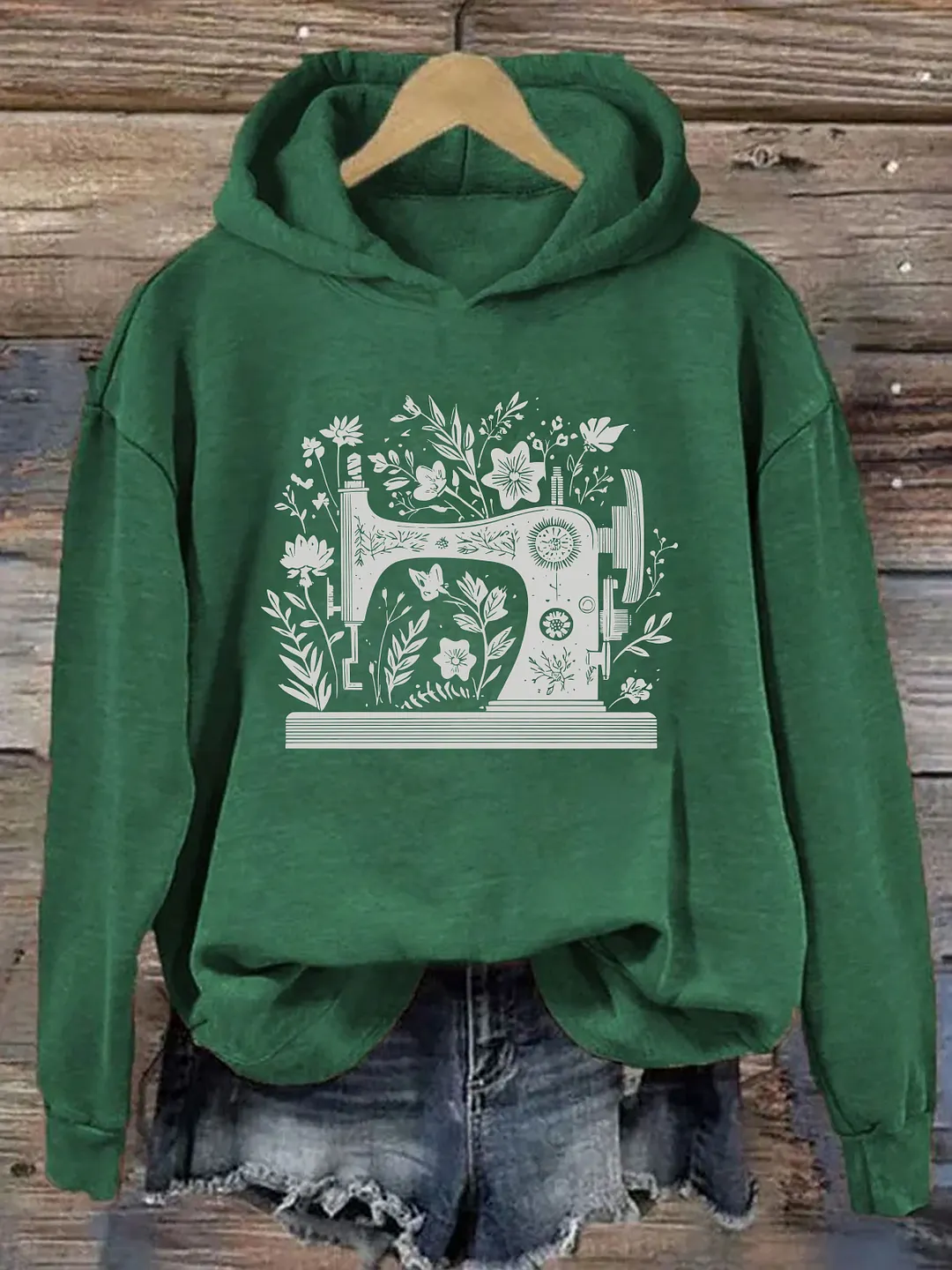 Floral Sewing Machine Lover Hoodie