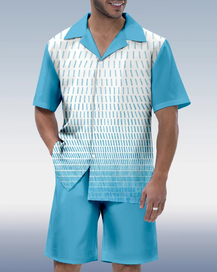 Suitmens Men's Gradient Geometry Two Piece Suit  0426