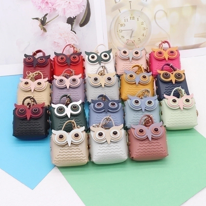 Minimalist Streetwear Owl Pu Leather Unisex Bag Pendant Keychain