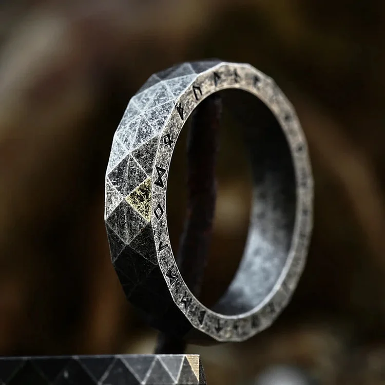 Coutureaura Viking Rune Vintage Diamond Shape Ring