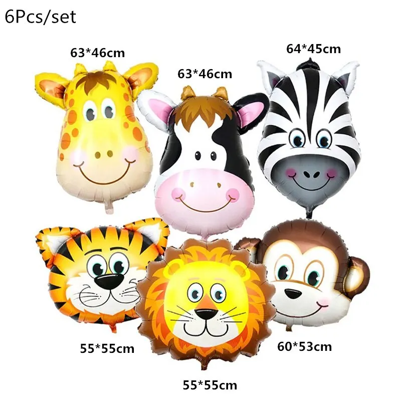 Wild One Jungle Party Animal Balloons Disposable Tableware Kids 1st Forest Safari Birthday Party Decoration Baby Shower Supplies