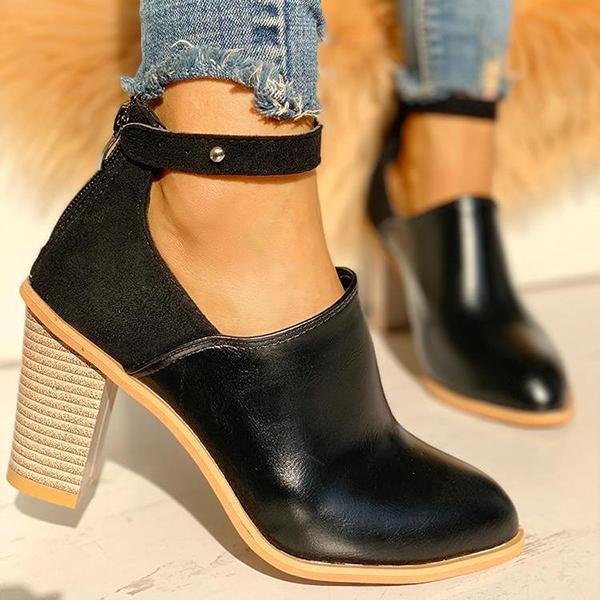 Chloebuy Ankle Slip On Casual Chunky Boots