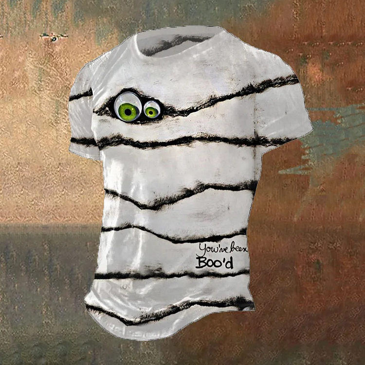 Men's Halloween You've Been Boo‘d Mummy Print Tee