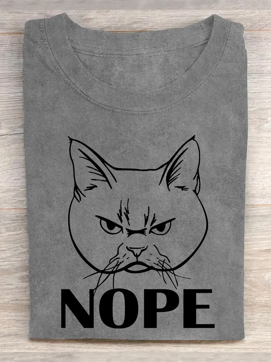 Eagerlys Nope Cat T-shirt Eagerlys