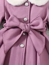 Kid Baby Girl Winter Fleece Coat Solid Bow Coats